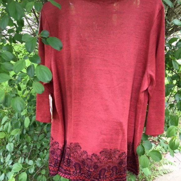 Elegant NWT Rust colored Tunic with border 1x - Picture 2 of 6